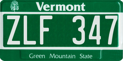 VT license plate ZLF347