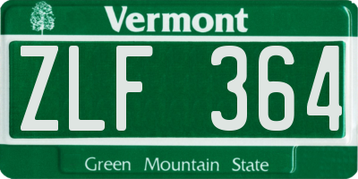VT license plate ZLF364