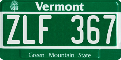 VT license plate ZLF367