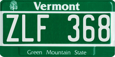 VT license plate ZLF368