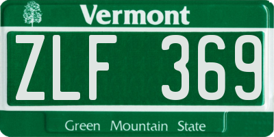 VT license plate ZLF369