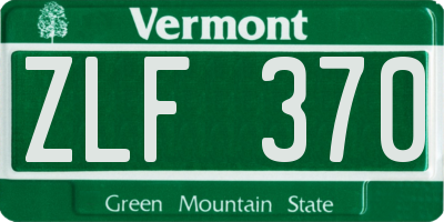 VT license plate ZLF370