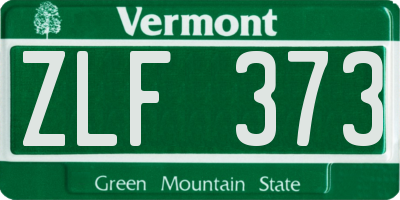 VT license plate ZLF373