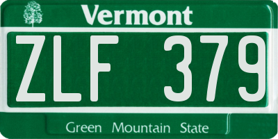VT license plate ZLF379