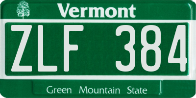 VT license plate ZLF384