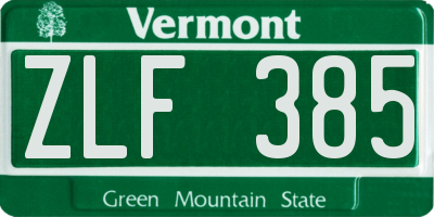 VT license plate ZLF385