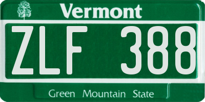 VT license plate ZLF388