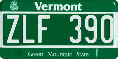 VT license plate ZLF390