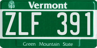 VT license plate ZLF391