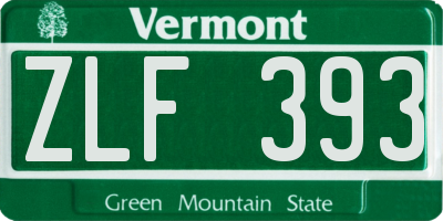 VT license plate ZLF393