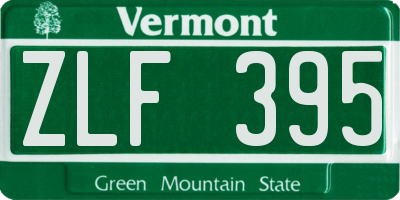 VT license plate ZLF395