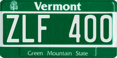 VT license plate ZLF400