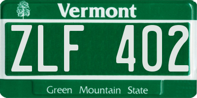 VT license plate ZLF402