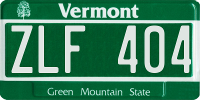 VT license plate ZLF404
