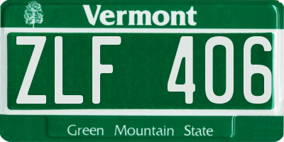 VT license plate ZLF406