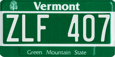 VT license plate ZLF407