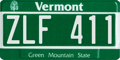 VT license plate ZLF411