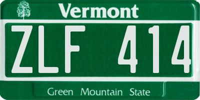 VT license plate ZLF414