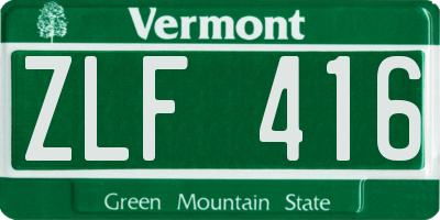 VT license plate ZLF416