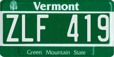 VT license plate ZLF419