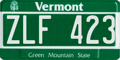VT license plate ZLF423