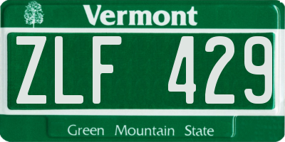 VT license plate ZLF429