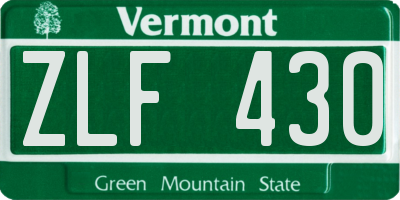 VT license plate ZLF430
