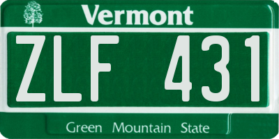 VT license plate ZLF431