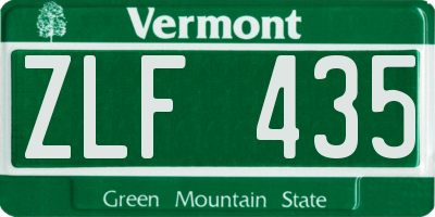 VT license plate ZLF435
