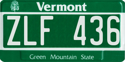 VT license plate ZLF436