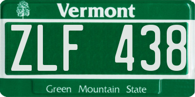 VT license plate ZLF438