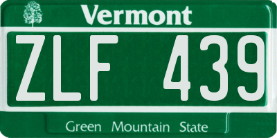 VT license plate ZLF439