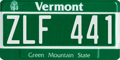 VT license plate ZLF441