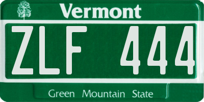 VT license plate ZLF444