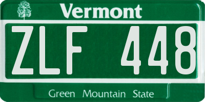 VT license plate ZLF448