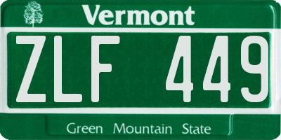 VT license plate ZLF449