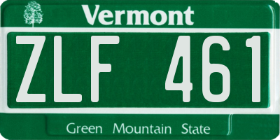 VT license plate ZLF461
