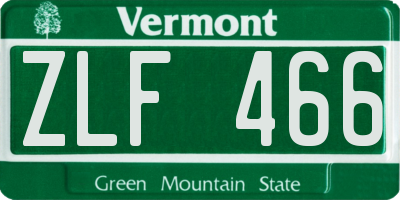 VT license plate ZLF466