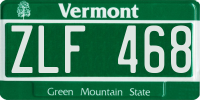 VT license plate ZLF468