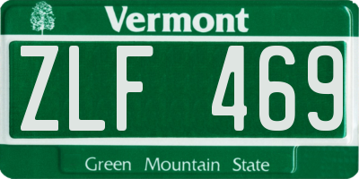 VT license plate ZLF469