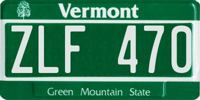 VT license plate ZLF470