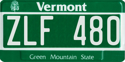 VT license plate ZLF480
