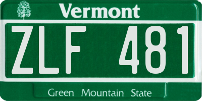 VT license plate ZLF481