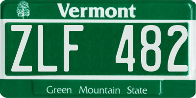 VT license plate ZLF482