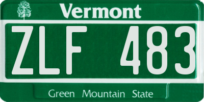 VT license plate ZLF483