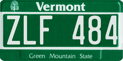VT license plate ZLF484