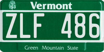 VT license plate ZLF486