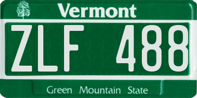 VT license plate ZLF488