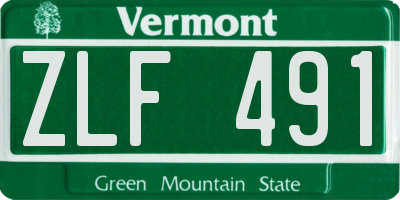 VT license plate ZLF491