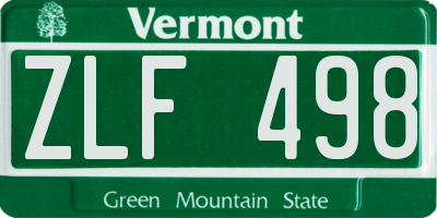 VT license plate ZLF498